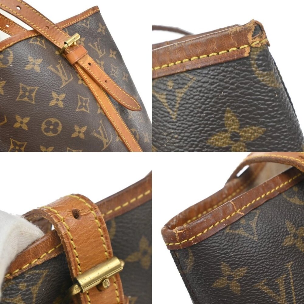 LOUIS VUITTON BUCKET GM Shoulder Tote Bag Monogram Leather Brown - Picture 6 of 13